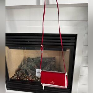 Kate Spade Flap Zip CB Pebble Leather Leila Red Bag